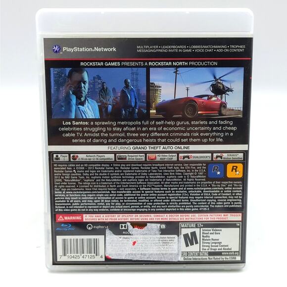 Grand Theft Auto V PlayStation 3 Game PS3 Complete w Manual & Map Rockstar - Picture 3 of 3